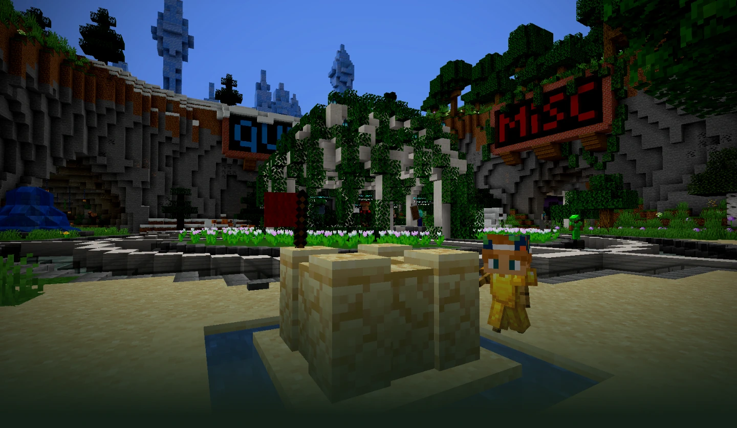 A screenshot of the Nucleoid Minecraft server